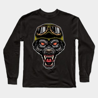 Wolf biker motorcycle bike motorcyclist chopper Long Sleeve T-Shirt